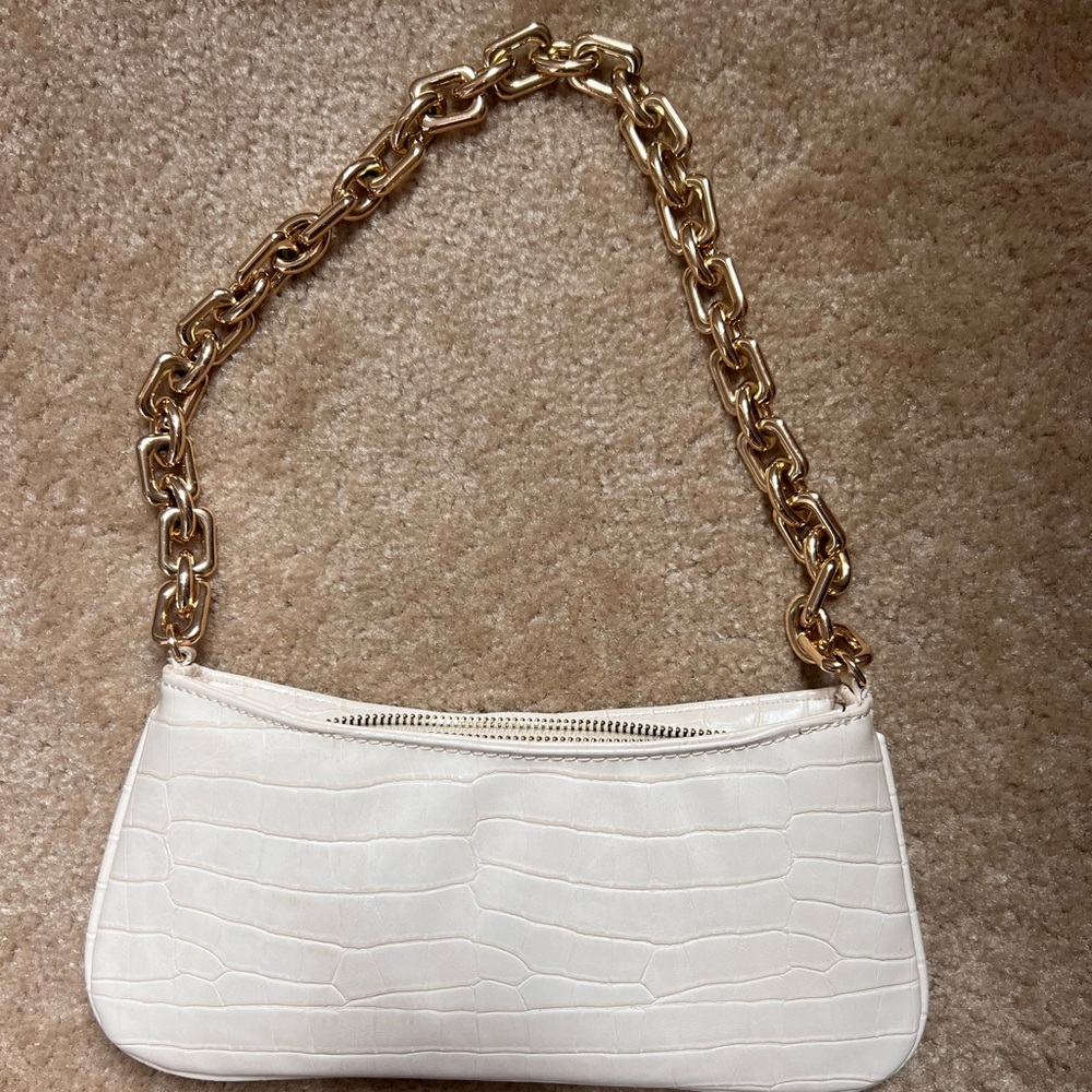 Zara snakeskin/gold chain shoulder bag